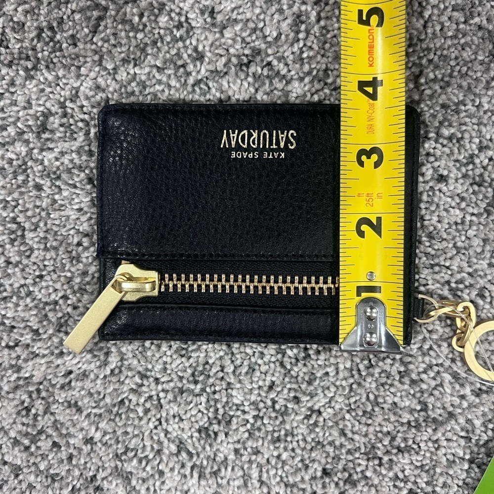 NWT! Kate Spade saturday Black zipline card and coin purse Gold Hardware - Picture 4 of 6